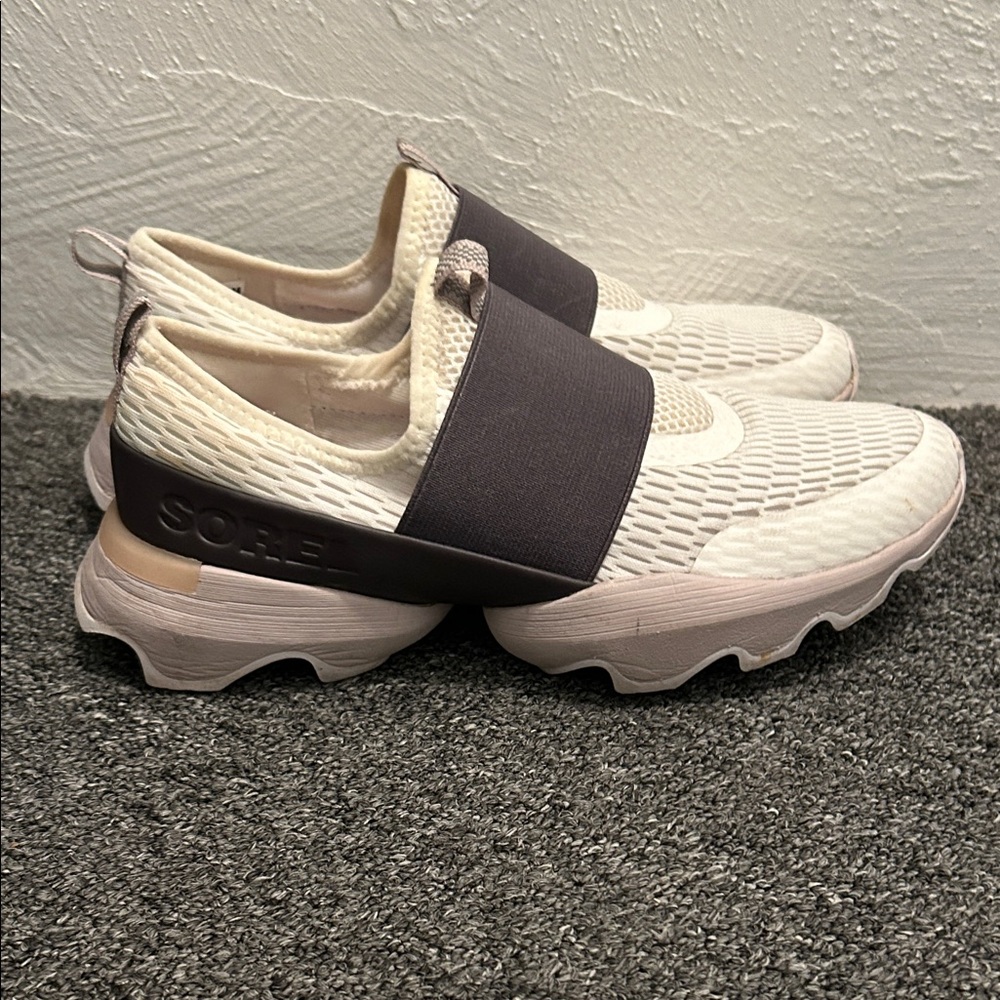 Sorel Cream and Black Slip-On Shoes